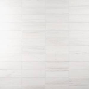 Bianco Dolomite White 4 in. x 12 in. Honed Marble Floor and Wall Tile (6.56 sq. ft./Case)