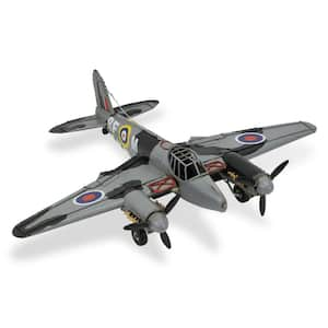 Metal Black and Gray Hand Painted Model Airplane Decorative Sculpture