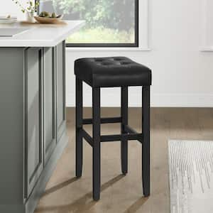 Madison Backless Bar 30.5 in. Height Stool Black Finish with Black PU