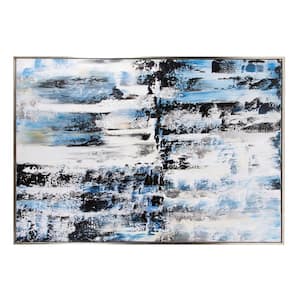 Black and White Test Floater Frame Abstract Wall Art 74 in. x 51.5 in.