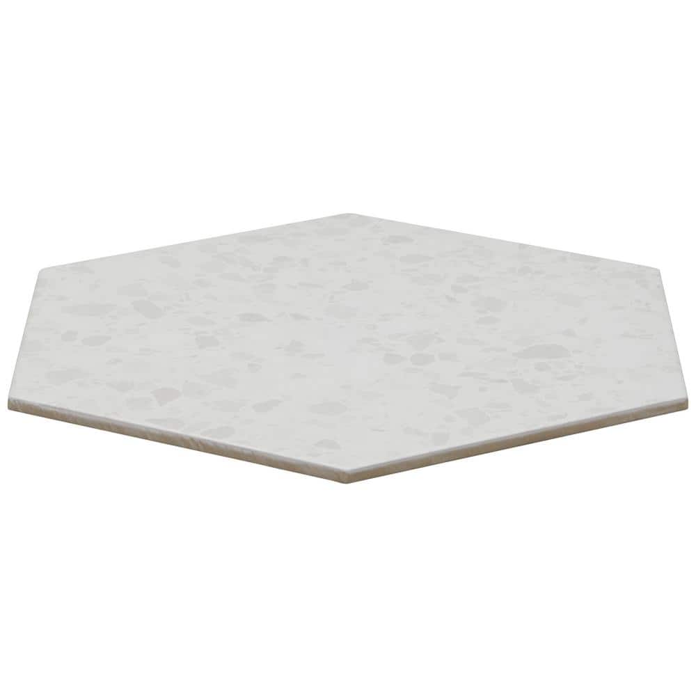 Malati White Matte Porcelain Hexagon Floor and Wall Tile