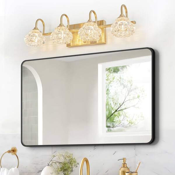 ♡n41♡ Amucolo 22.8 in. 4-Light Golden Wall Sconce Bathroom Vanity