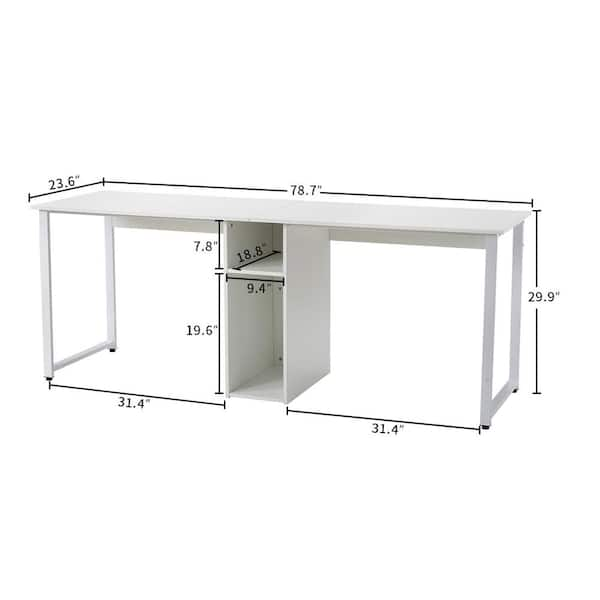 Magic Home 41.73 in. Computer Desk with Drawers Teens Study Student Writing Desk  Home Office Desk for Bedroom Small Spaces, White MH-CD-057 - The Home Depot