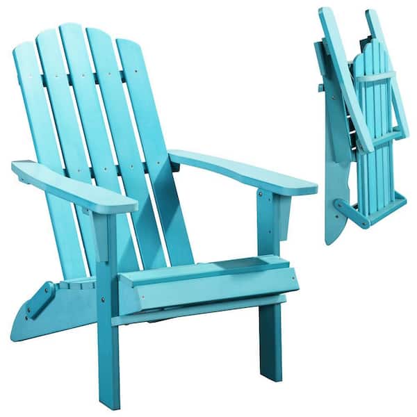 Kadehome Blue Plastic Adirondack Chair Without Cushion Set of 1