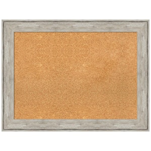 Crackled Metallic 32.88 in. x 24.88 in. Framed Corkboard Memo Board