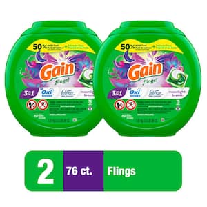 Flings 3-In-1 Moonlight Breeze Scent Laundry Detergent Pods (76-Count) (Multi-Pack 2)