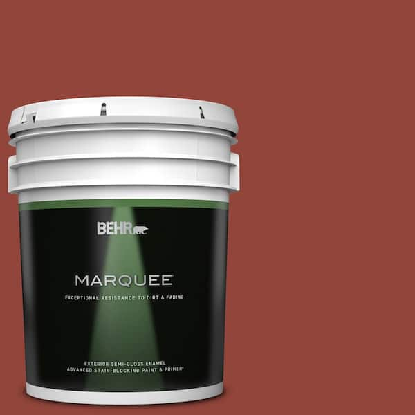 BEHR MARQUEE 5 gal. #PMD-21 Autumn Maple Semi-Gloss Enamel Exterior Paint & Primer