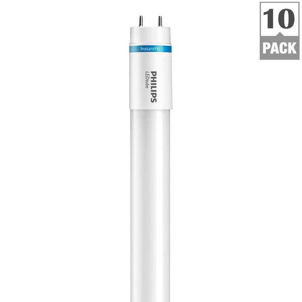 Philips 10.5-Watt T8 LED Linear InstantFit Light Bulb 3 ft. Bright White (3500K) (10-Pack)