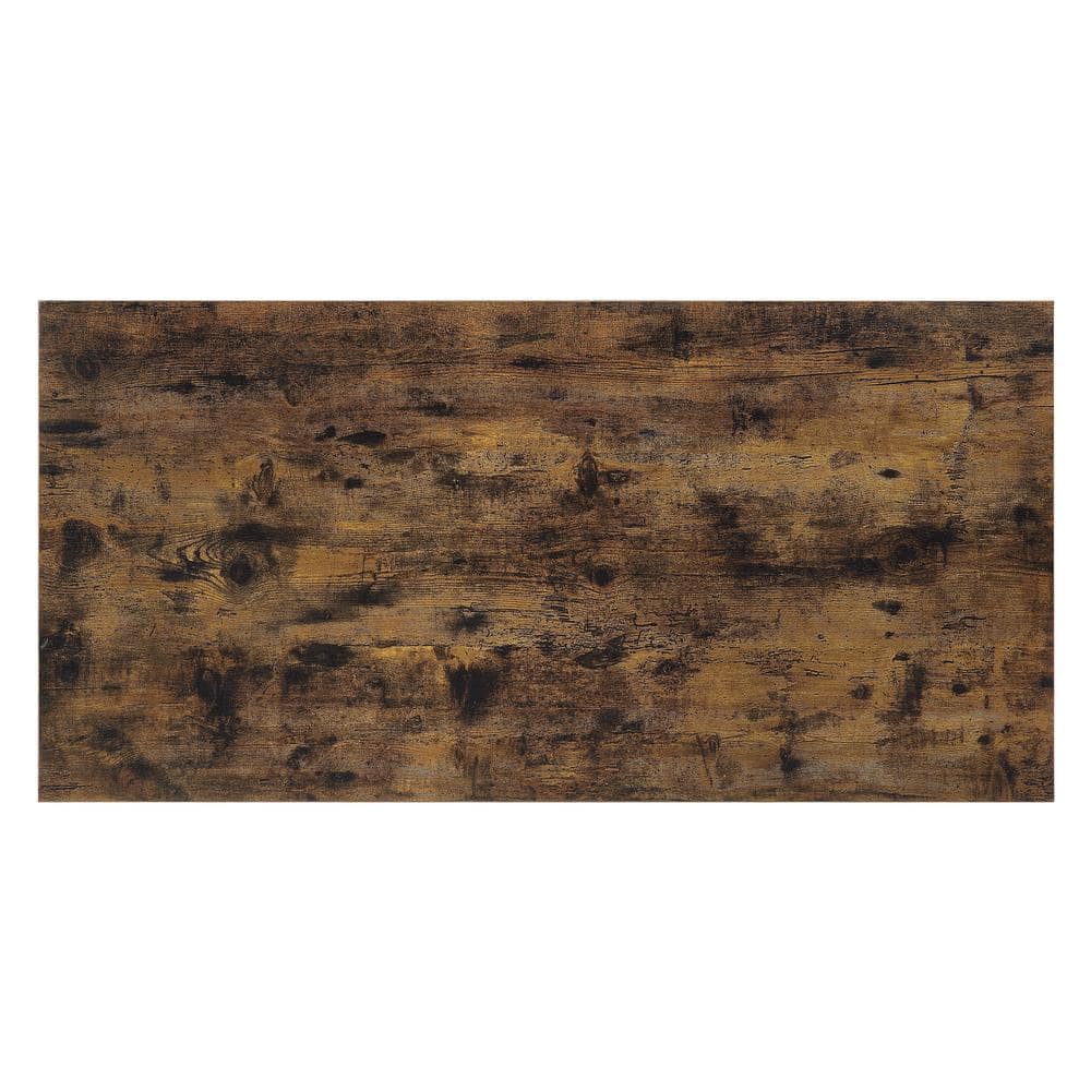 Bellarosa Rustic Oak Rectangular Storage Coffee Table with Metal Accents