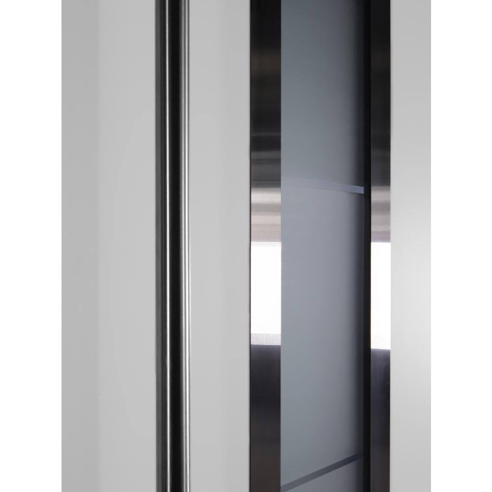 Argos Anthracite Zinc-Galvanized Steel Screen Door with Frosted Glass