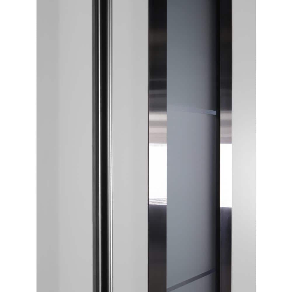 Argos Black Zinc-Galvanized Steel Front Door with Frosted Glass
