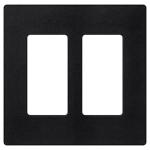 Claro 2 Gang Wall Plate for Decorator/Rocker Switches, Satin, Midnight (SC-2-MN) (1-Pack)