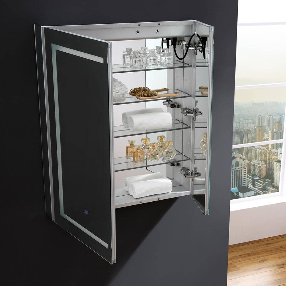 Mirrored Frameless LED Lighted Medicine Cabinet with Defogger