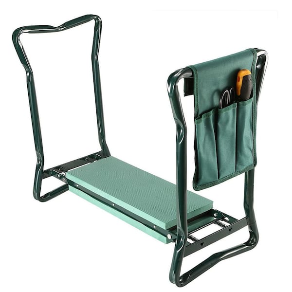Cisvio 20 in. Foldable Garden Kneeler Seat with Kneeling Soft Cushion Pad Tools Pouch Portable Gardener