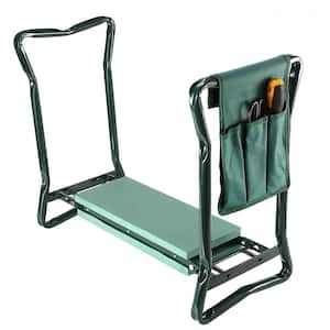 20 in. Foldable Garden Kneeler Seat with Kneeling Soft Cushion Pad Tools Pouch Portable Gardener