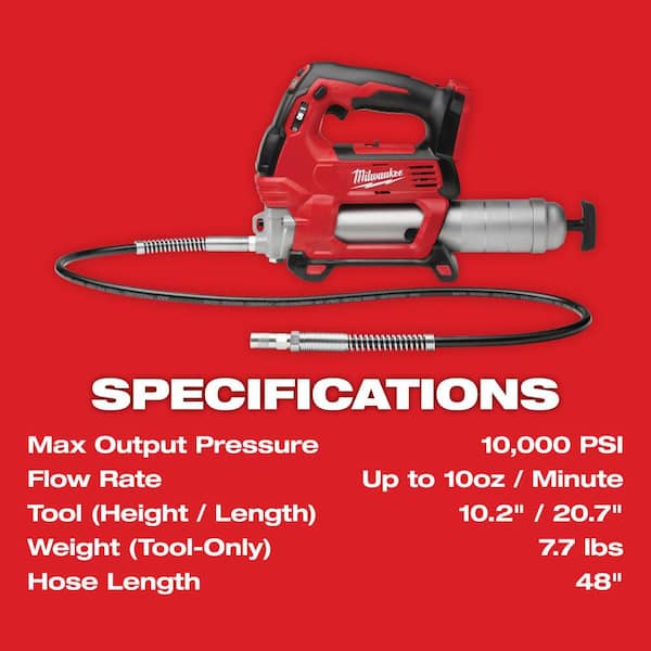 M18 18-Volt Lithium-Ion Cordless Grease Gun 2-Speed (Tool-Only) M18 18-Volt Lithium-Ion Cordless Grease Gun 2-Speed (Tool-Only)