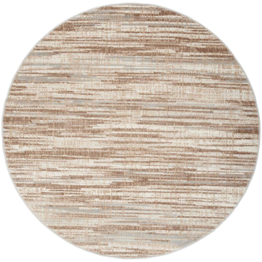 Nourison Elation Ivory Grey 5 ft. x 5 ft. All-over design Contemporary ...