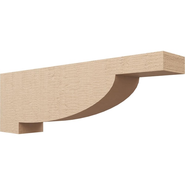 Ekena Millwork 6-in. x 36-in. x 12-in. Series 3 Thin Alpine Rough Cedar Woodgrain Timberthane Polyurethane Corbel, Primed Tan