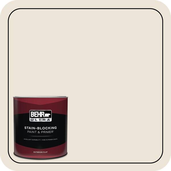 BEHR ULTRA 1 qt. #N300-1 Sail Cloth Flat Exterior Paint & Primer