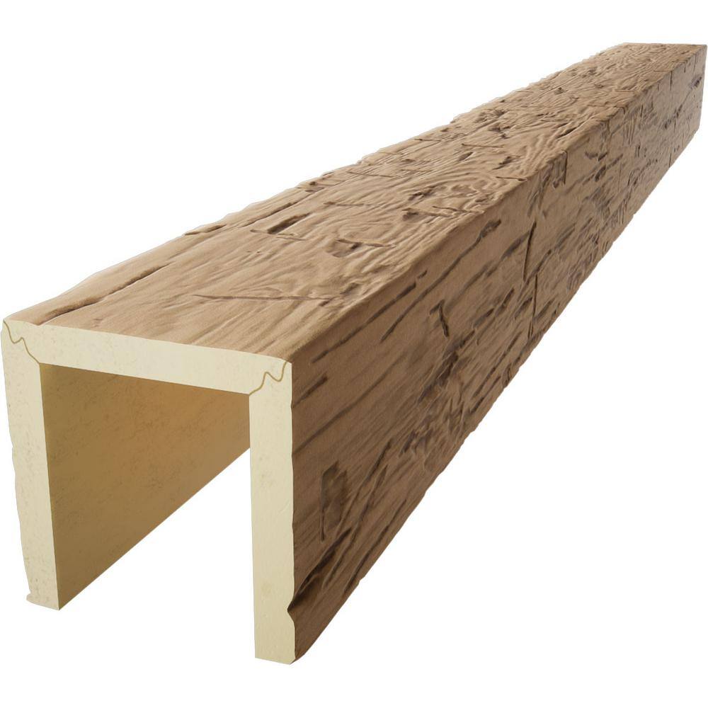 Hand Hewn Dark Brown Faux Wood Ceiling Beam, 4" x 4" x 8'