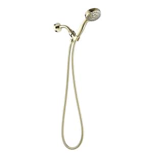 5-Spray Patterns 2.5 GPM 3.5 in. Rectangle Wall Mount Handheld Shower Head with 59 in. Hose in Gold
