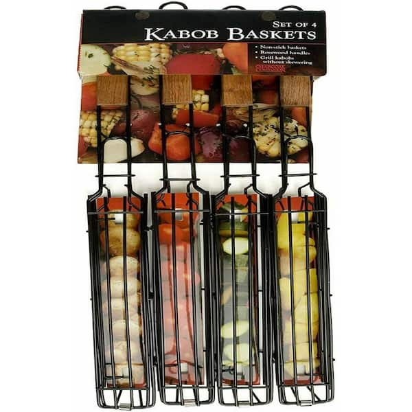 Kabob Grilling Baskets - Set of 4, BBQ Utensils