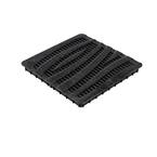12 in. Square Catch Basin Drain Grate, Decorative Wave Design, Black Plastic