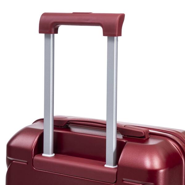 LIVACA 2-Piece Wine Red ABS Plastic Hardside Spinner Luggage Set