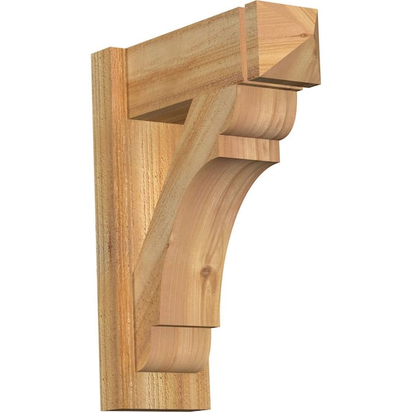 Ekena Millwork 6 in. x 20 in. x 16 in. Western Red Cedar Olympic Arts and Crafts Rough Sawn Outlooker