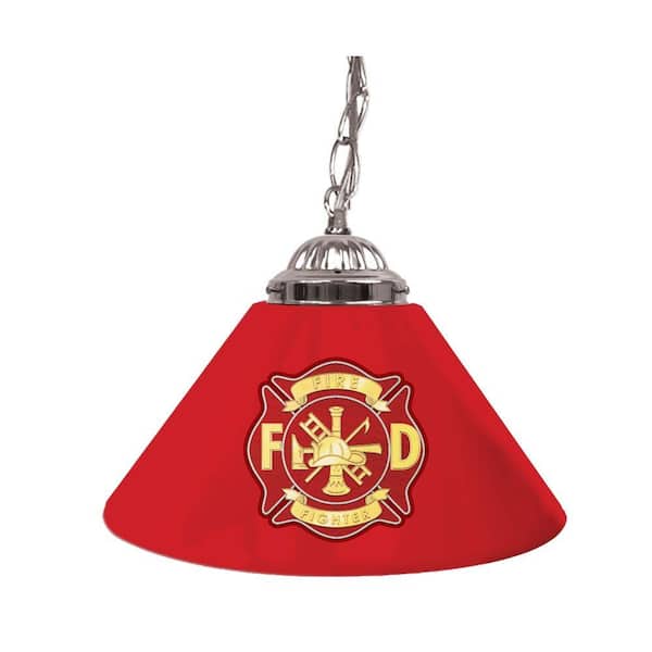 Trademark Global Fire Fighter 14 in. Single Shade Hanging Lamp