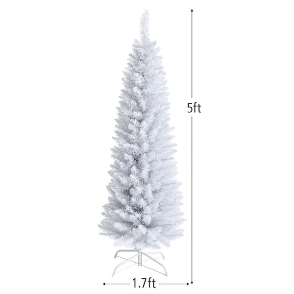 Costway 5 ft. Unlit Slim Pencil Artificial Christmas Tree with 
