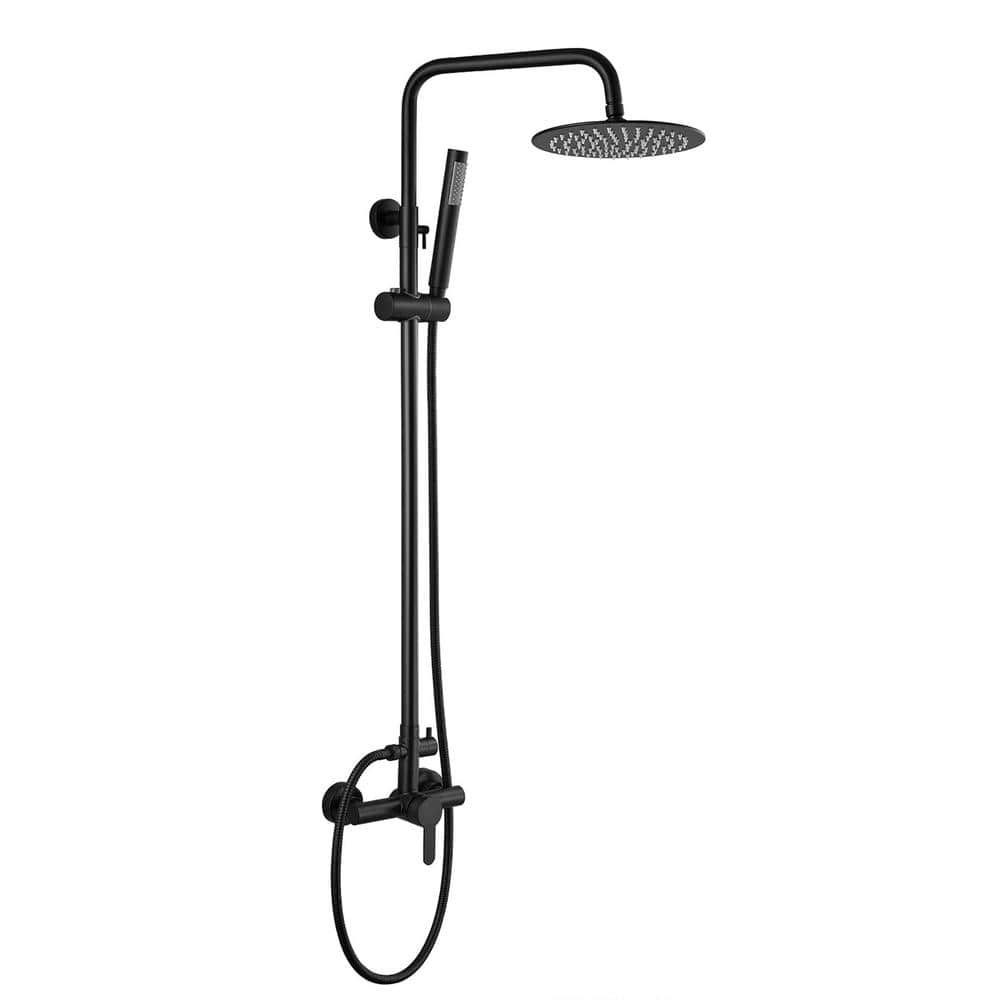 Matte Black Outdoor Shower Fixture SUS304 System Combo Set
