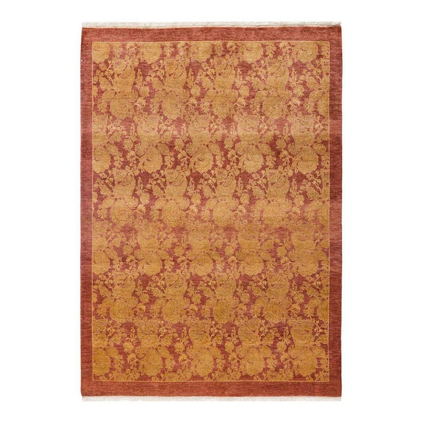 Mogul Pink 4 x 6 Oriental Wool Indoor Area Rug