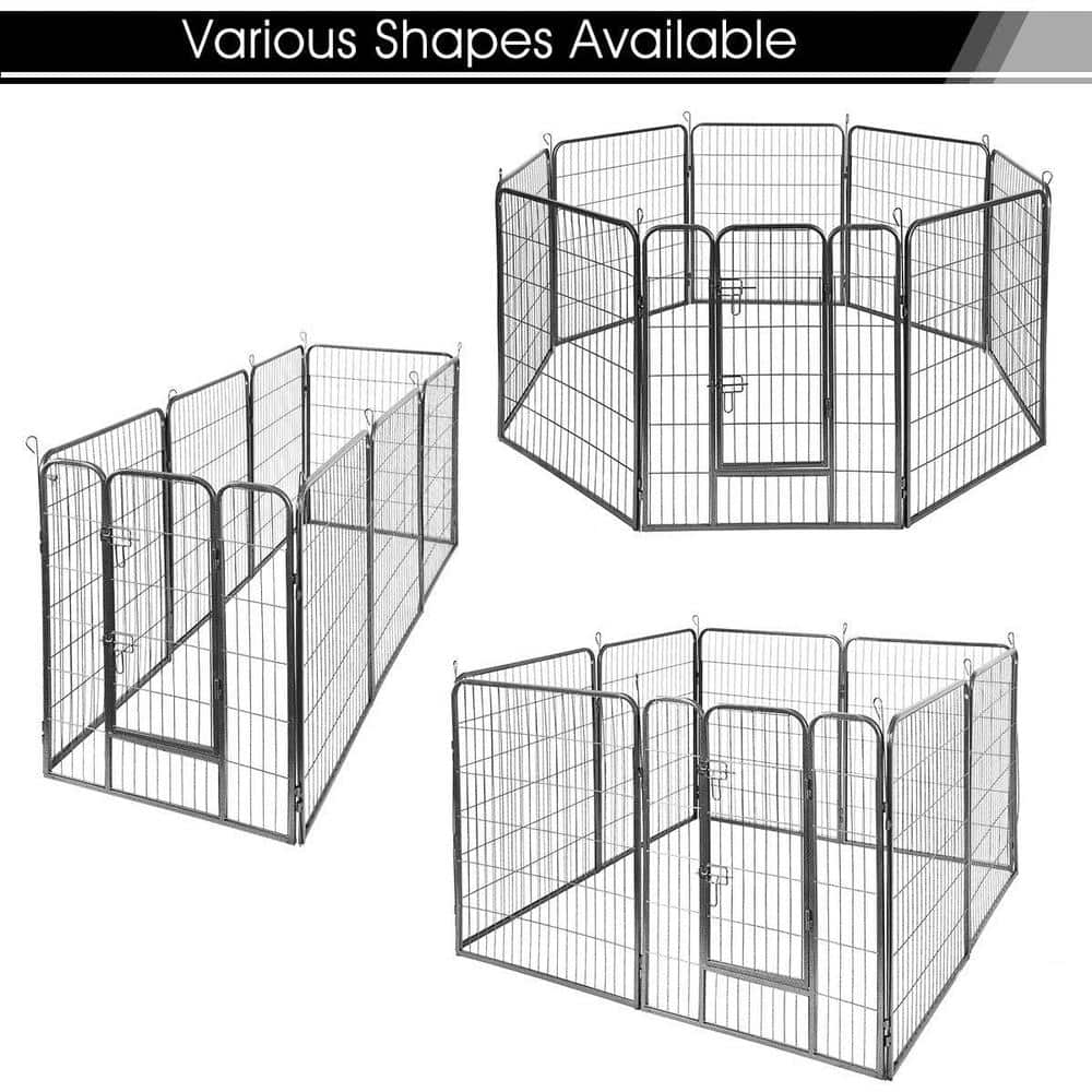 32 in. H Dog Pens Foldable 24-Panels Heavy-Duty Metal Portable Dog Playpen 