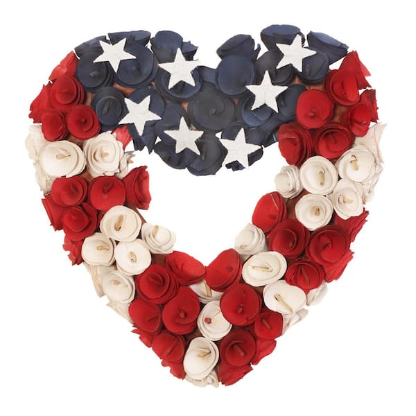 National Tree Company 15 in. Red, White and Blue Heart Decoration