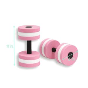 Light Weight Aquatic Exercise Dumbbells for Water Aerobics (Set of 2, Dark Pink)