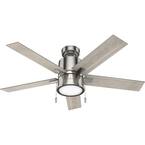Azar 52 in. LED Indoor Brushed Nickel Ceiling Fan with Light Kit