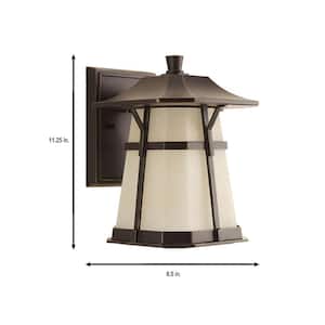 Derby Collection 1-Light 11.25 in. Outdoor Antique Bronze LED Wall Lantern Sconce