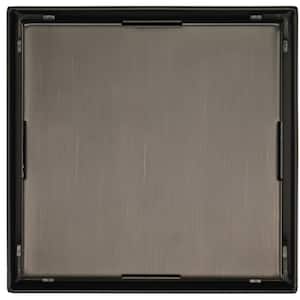 4 in. Square Stainless Steel Shower Drain with Tile Insert in Venetian Bronze