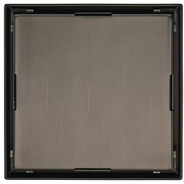 Elegante Drain Collection 4 in. Square Stainless Steel Shower Drain with Tile Insert in Venetian Bronze