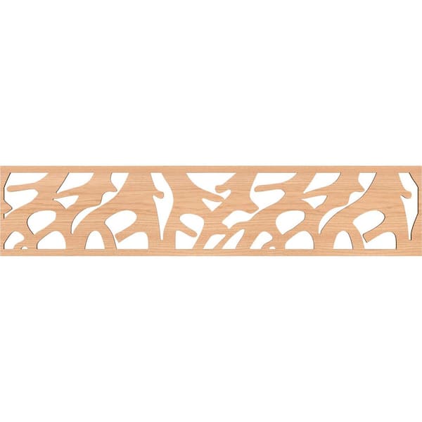 Ekena Millwork Manton Fretwork 0.25 in. D x 46.75 in. W x 10 in. L Hickory Wood Panel Moulding