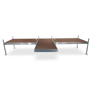 8 ft. T-Shaped Aluminum Frame with Brown Composite Decking Complete Dock Package