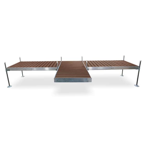 Tommy Docks 8 ft. T-Shaped Aluminum Frame with Brown Composite Decking Complete Dock Package