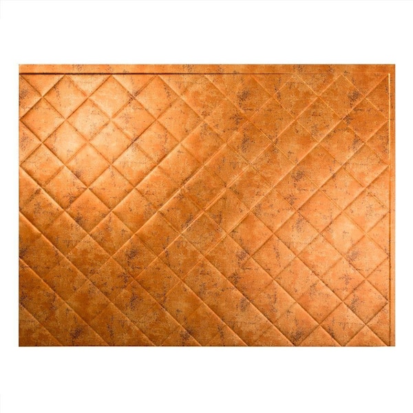 Fasade 18.25 in. x 24.25 in. Muted Gold Quilted PVC Decorative Backsplash Panel
