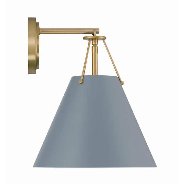 Crystorama Xavier 1-light Vibrant Gold and Blue Wall Sconce