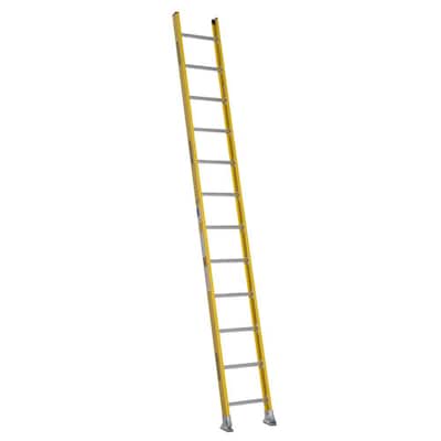 12 ft. Fiberglass Round Rung Straight Ladder with 375 lb. Load Capacity Type IAA Duty Rating