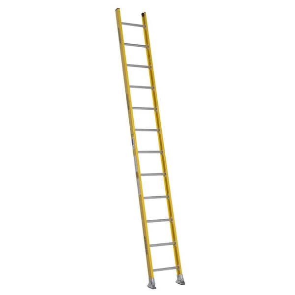 Werner 12 ft. Fiberglass Round Rung Straight Ladder with 375 lb. Load Capacity Type IAA Duty Rating