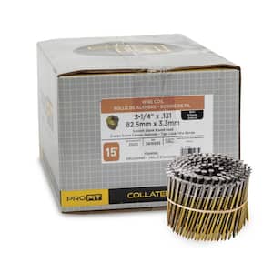 3-1/4 in. x 0.131-Gauge 15° Bright Finish Smooth Shank Wire Coil Framing Nails (2500 per Box)