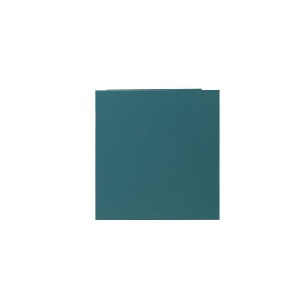 Teal Mirrored Glass Door Accent Table with Storage