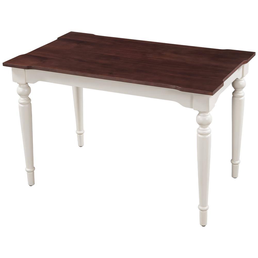 Tatahance Retro Brown Wood 47.2 in. White 4 Legs Dining Table Seats 4 with  Cherry Top WF284333AAK-Z - The Home Depot